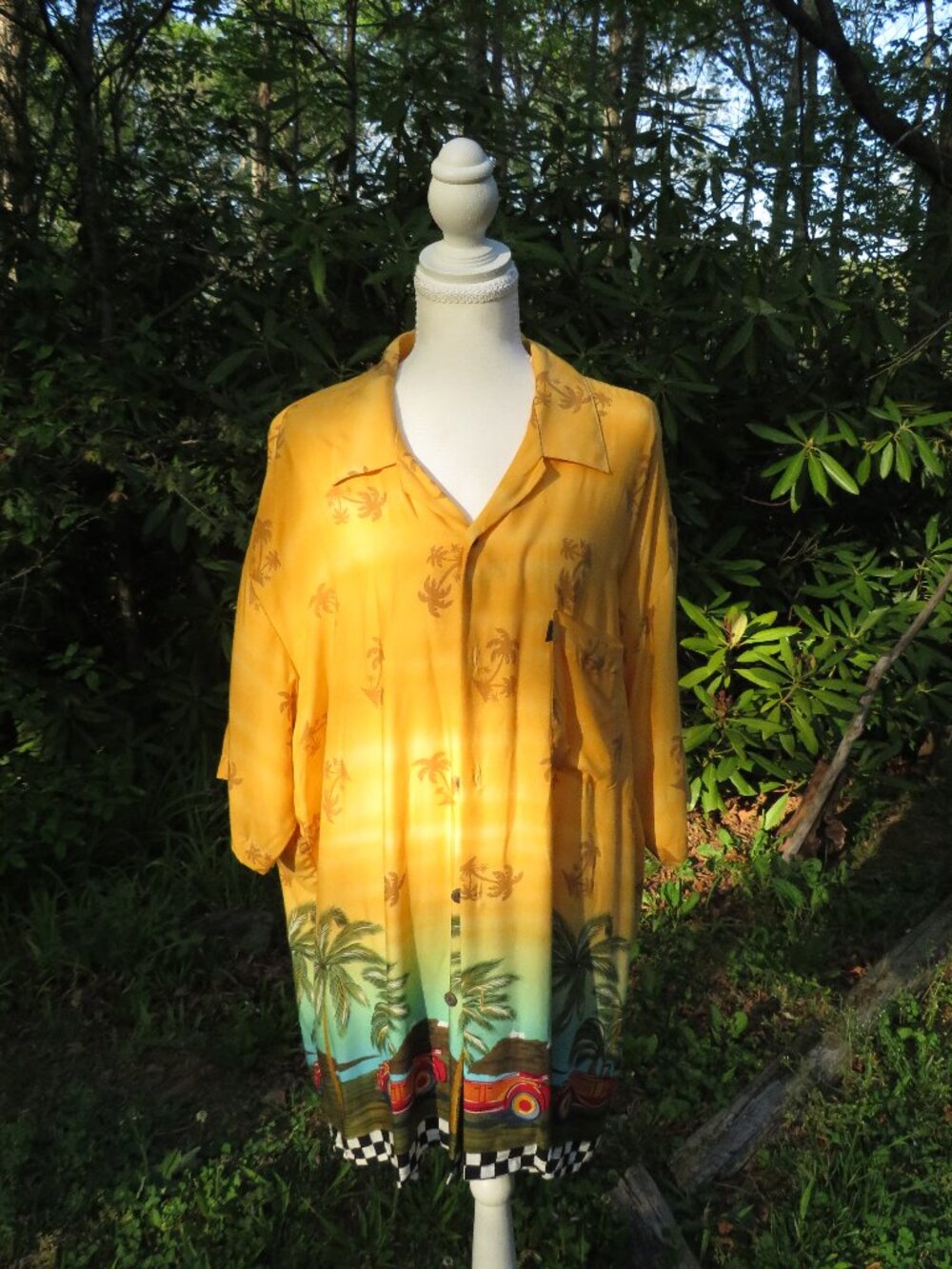 Pineapple Connection Vintage 90s Tropical Rayon Button‑Up Shirt XL – Hawaiian